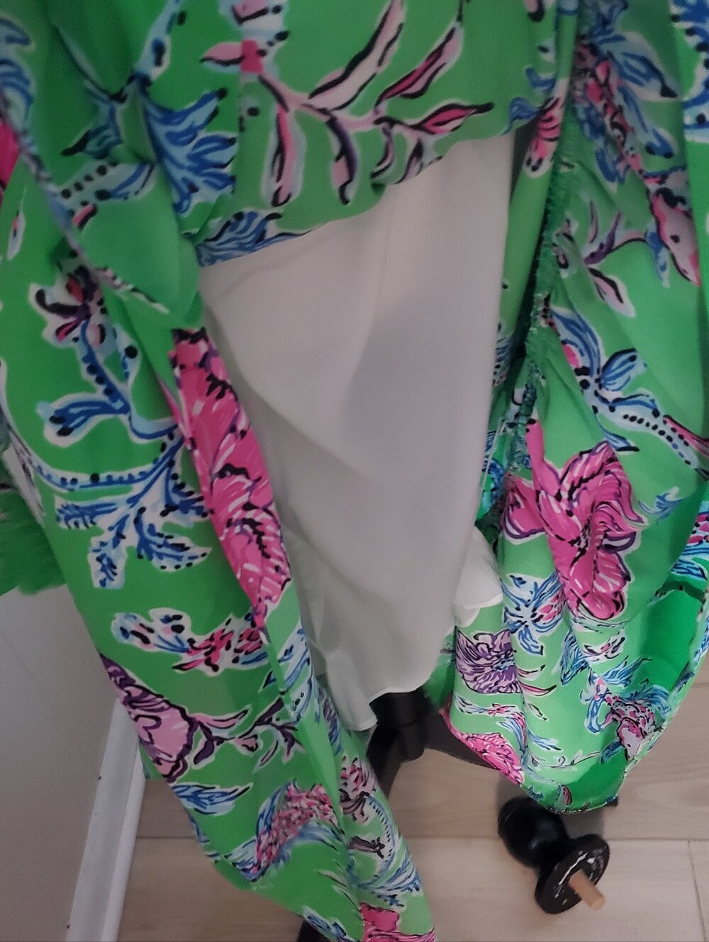 Lilly Pulitzer Size 2 Gecko Green Christiana Stretch Midi Dress Brewsters Bloom - Picture 9 of 12